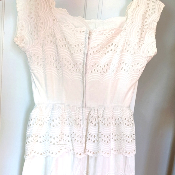 Women's 1950's Vintage white cotton lined lace dress xs/s EUC - Picture 6 of 16